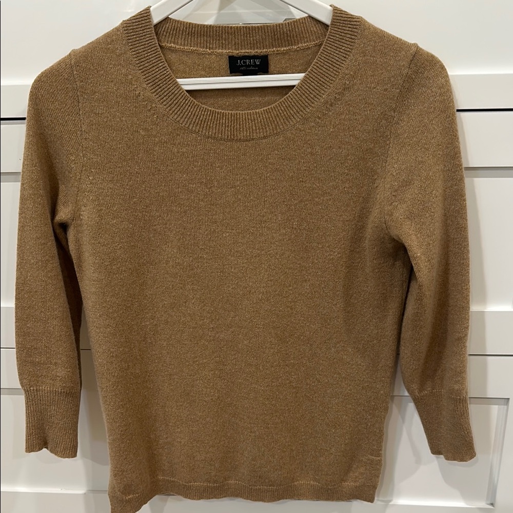 J. Crew Women's 100% cashmere Camel Sweater